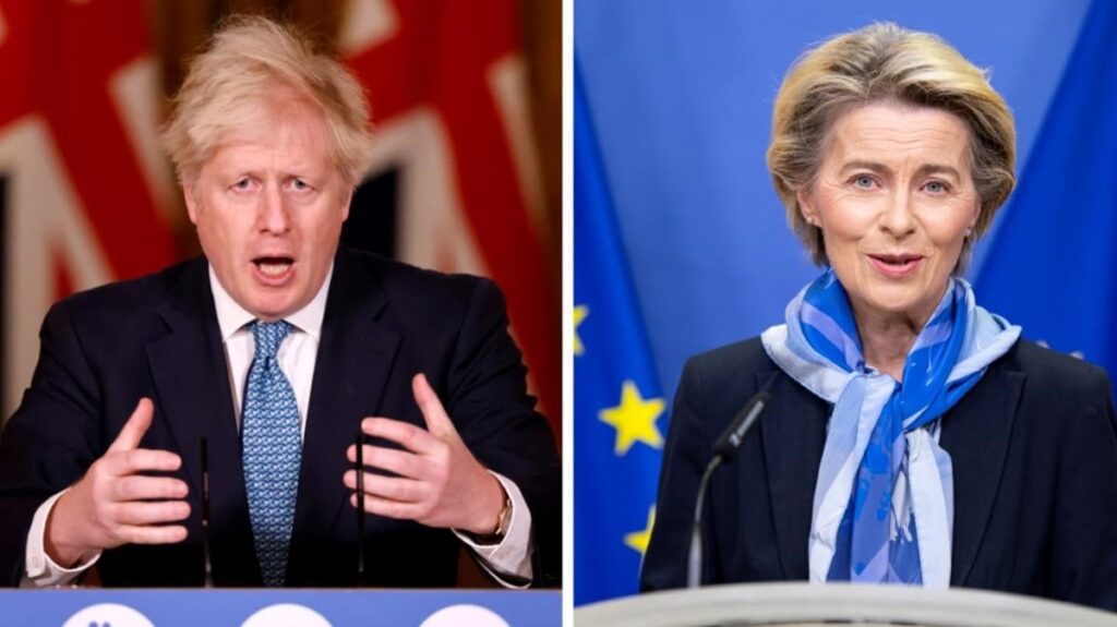 Boris Johnson, Primer ministro del Reino Unido y Ursula von der Leyen, presidenta de la Comisión de la UE emitieron sus comentarios con respecto a este nuevo acuerdo. Fuente: El Periódico