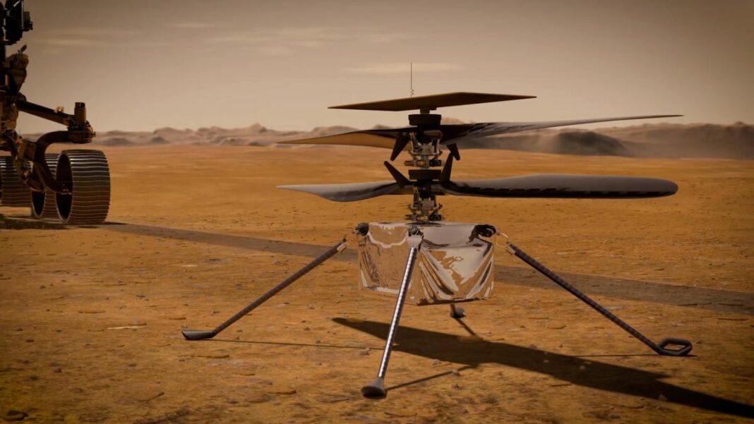 El helicóptero marciano de la NASA Ingenuity se prepara para su primer vuelo