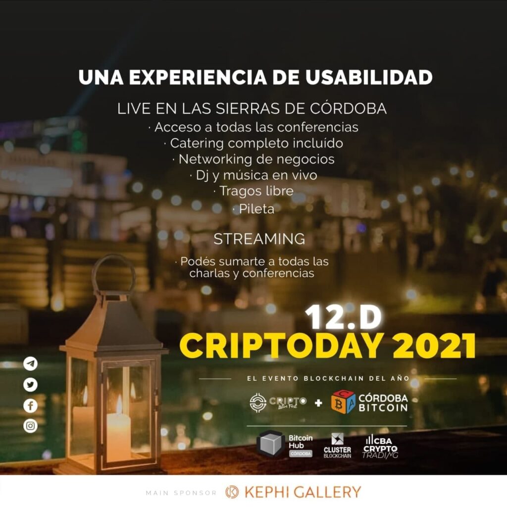 El CryptoDay 2021, se realizará en Córdoba en alianza entre Córdoba Bitcoin y Crypto Latin Fest. Fuente: CryptoDay/Facebook